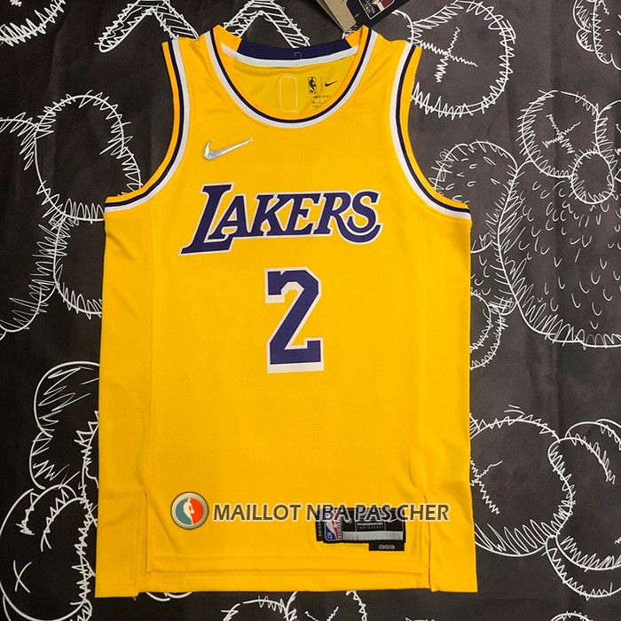 Maillot Los Angeles Lakers Kyrie Irving NO 2 75th Anniversary 2021-22 Jaune